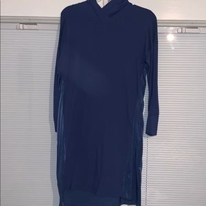 Hooded Blue long sleeve dress